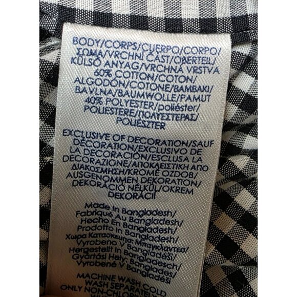 CHAPS Easy Care Mens Large Black White Check Plaid Button Down Logo Shirt - Picture 12 of 13